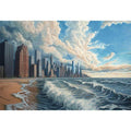 New York Coastline Oil Painting 