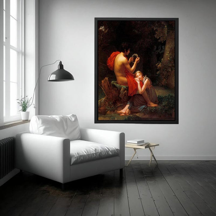 Garland sleeping beauty in forest  Painting