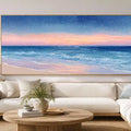 Dreamy starry ocean canvas art for peaceful coastal bedroom decor.