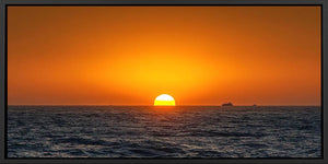 Minimal ocean sunset panoramic canvas art for modern living room decor