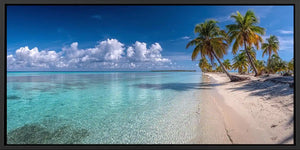 Tropical beach scene panoramic canvas art for modern living room decor