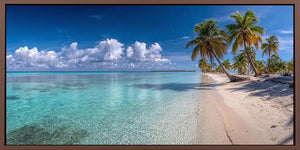 Tropical beach scene panoramic canvas art for modern living room decor