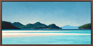 Tropical lagoon landscape panoramic canvas art for modern living room decor