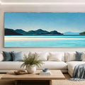 Tropical lagoon landscape panoramic canvas art for modern living room decor