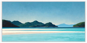 Tropical lagoon landscape panoramic canvas art for modern living room decor