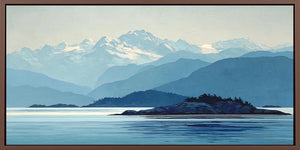 Mountain lake panorama panoramic canvas art for modern living room decor