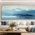 Mountain lake panorama panoramic canvas art for modern living room decor