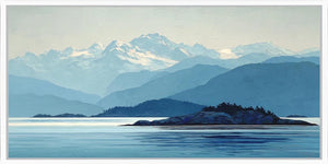 Mountain lake panorama panoramic canvas art for modern living room decor