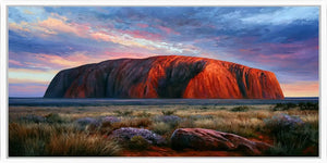 Uluru desert landscape canvas art for warm modern living room decor.