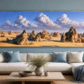 Pinnacles desert canvas art for warm modern living room decor.