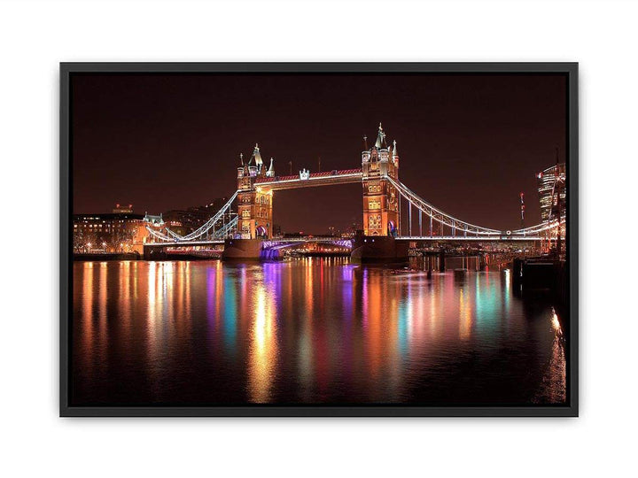 Iconic  londo  tower Bridge Illuminated at Night  Canvas Print