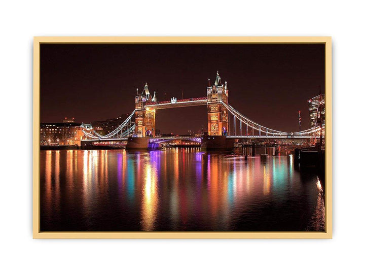 Iconic  londo  tower Bridge Illuminated at Night  Streched canvas