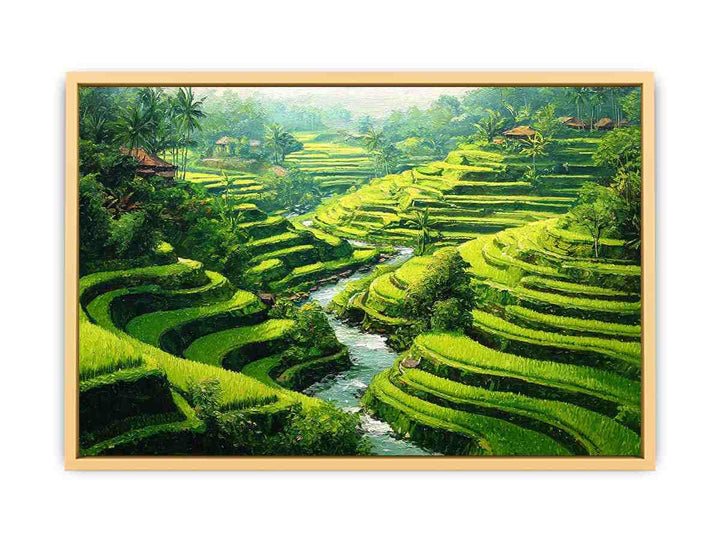 Rice Terrace paddy  bali  Streched canvas