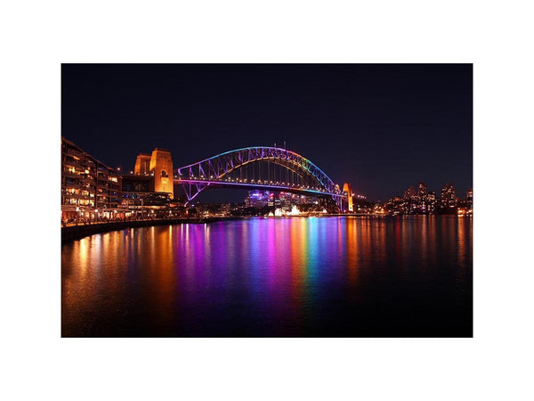 Sydney Harbour Bridge illuminated at Night