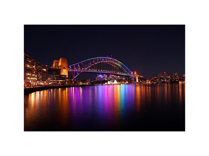 Sydney Harbour Bridge illuminated at Night