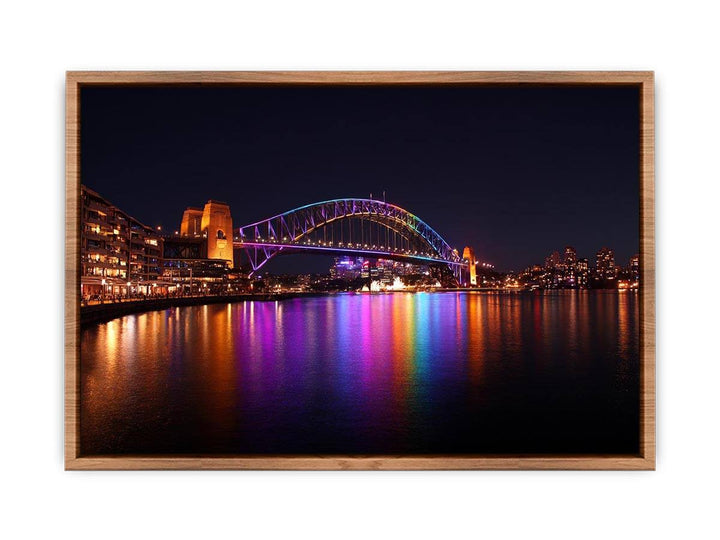 Sydney Harbour Bridge illuminated at Night Poster