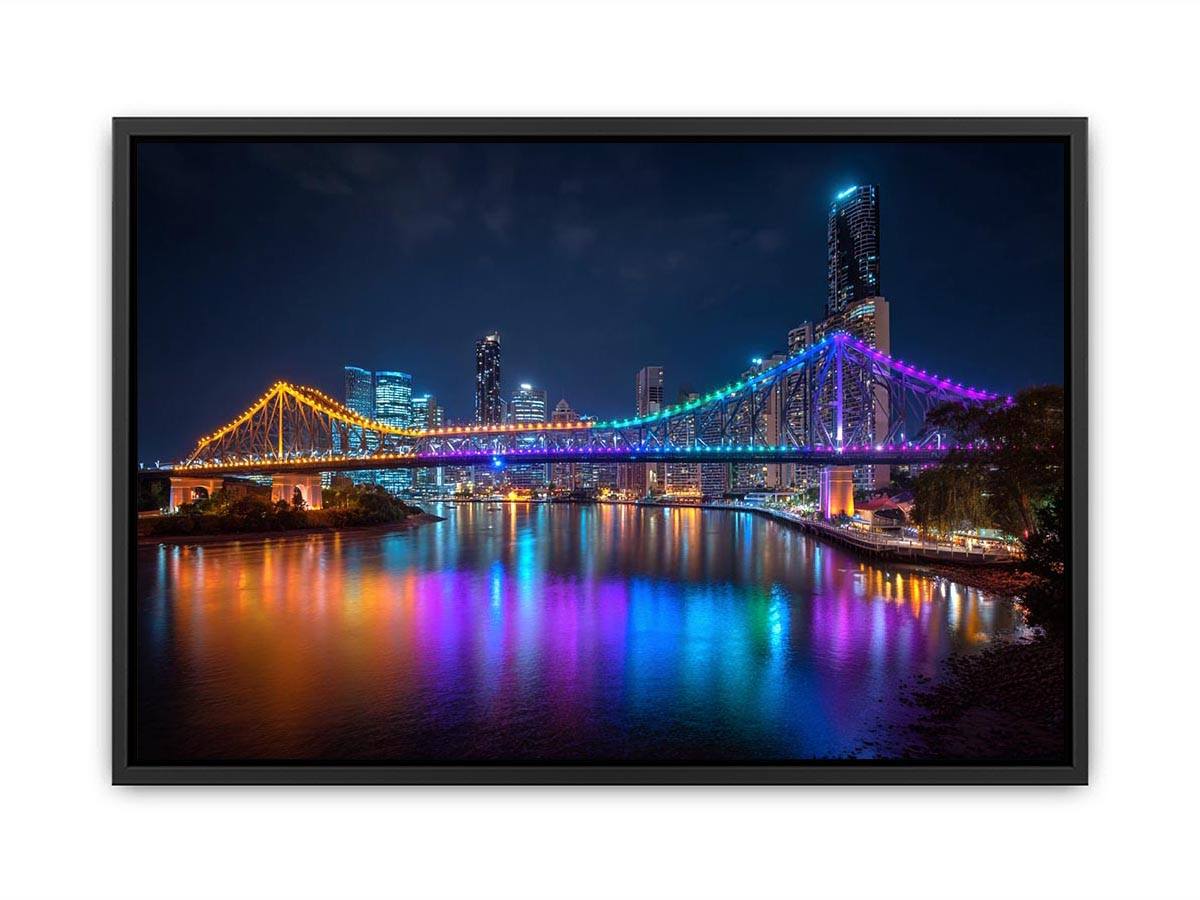 Story Bridge Illuminated at Night  Canvas Print