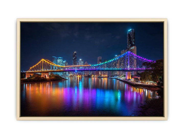Story Bridge Illuminated at Night  Art Print
