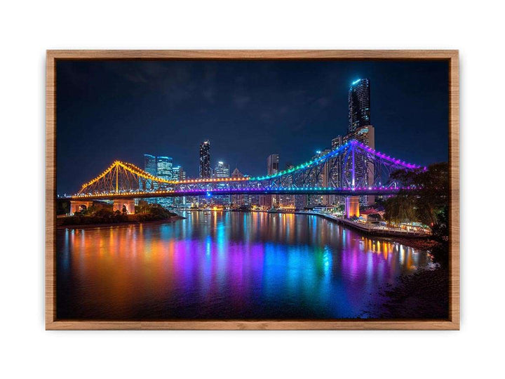Story Bridge Illuminated at Night Poster