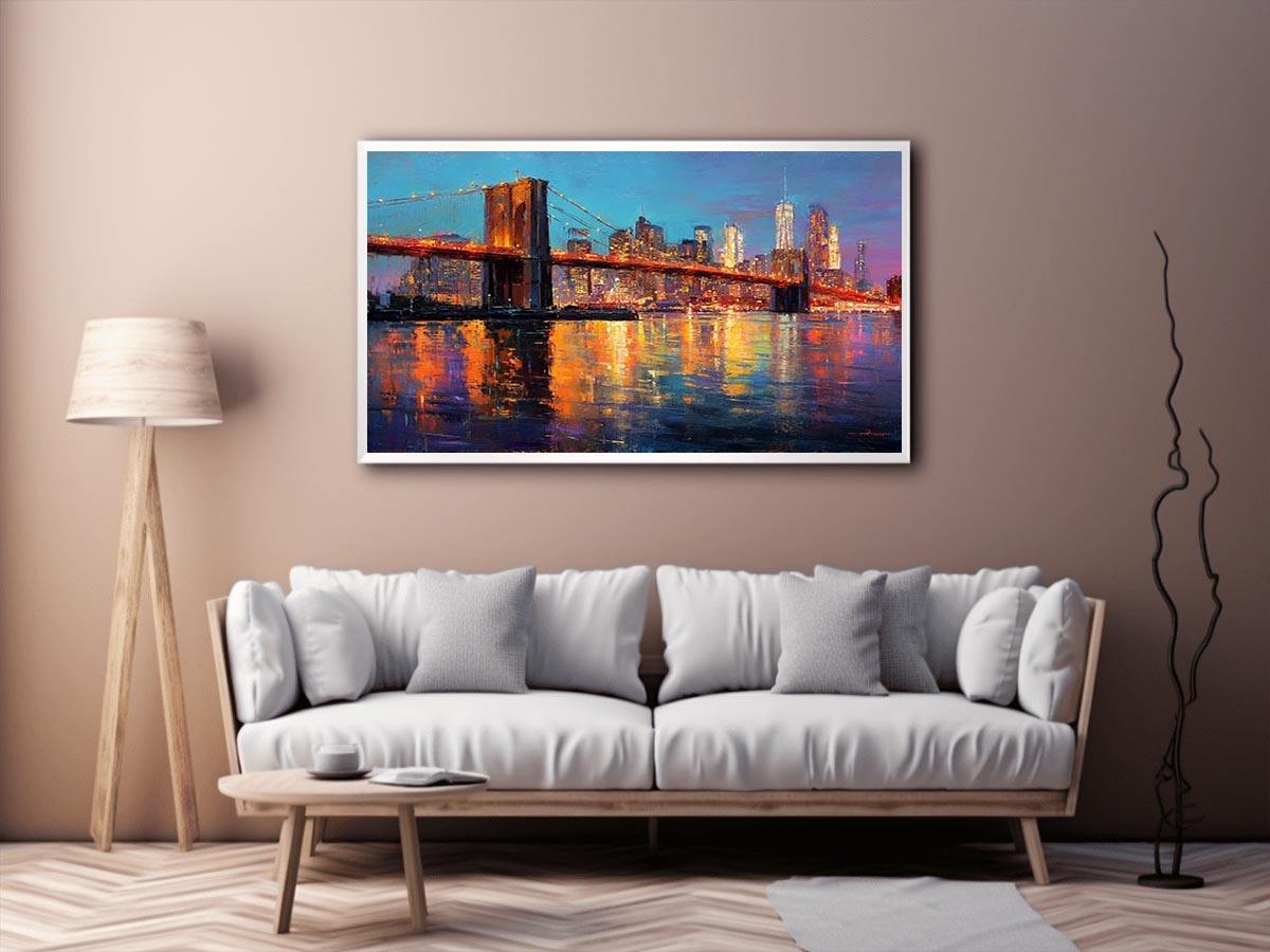 Brooklyn Bridge Twilight Painting