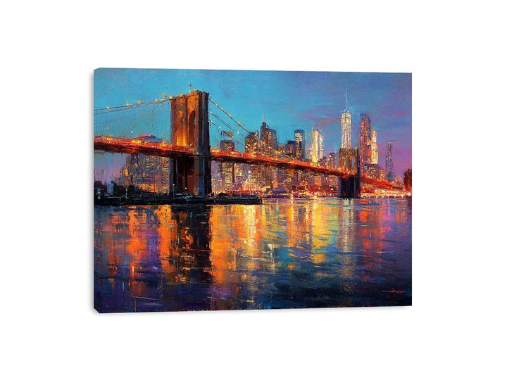 Brooklyn Bridge Twilight Painting