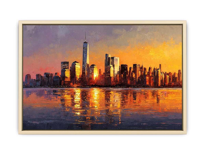 Manhattan Skyline Sunset  Art Print