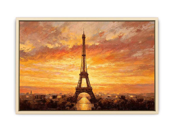 Eiffel Tower Sunset Glow  Art Print