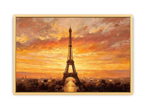 Eiffel Tower Sunset Glow  Streched canvas
