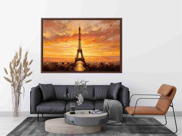 Eiffel Tower Sunset Glow Painting