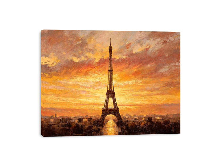 Eiffel Tower Sunset Glow Painting