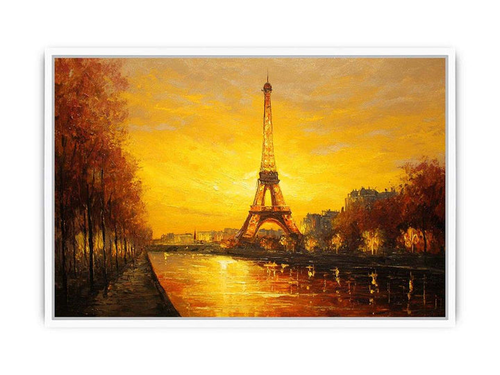 Eiffel Tower Sunset Framed Print