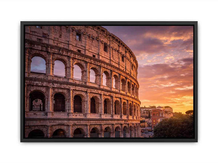 Rome Colosseum Sunset  Canvas Print