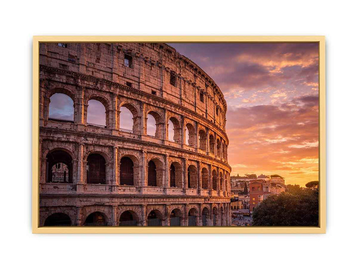 Rome Colosseum Sunset  Streched canvas