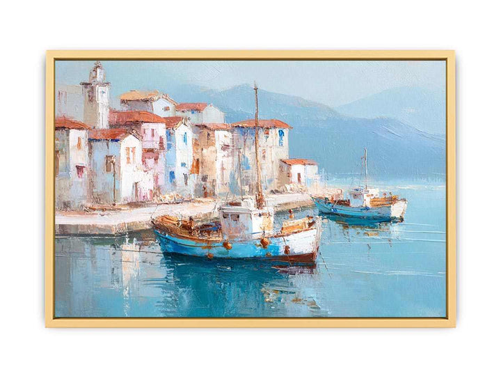 Greek island harbor  Streched canvas