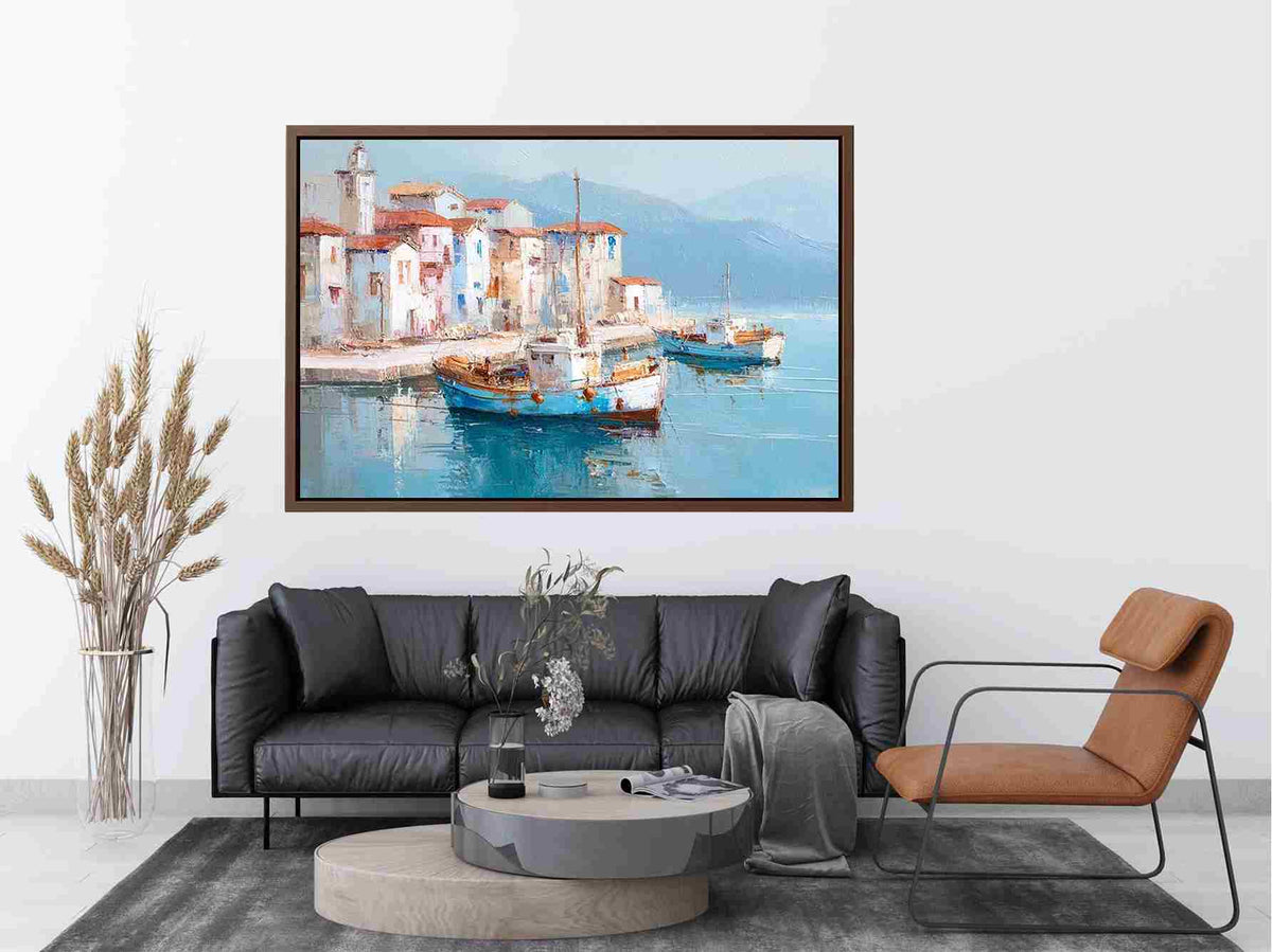 Greek island harbor Painting