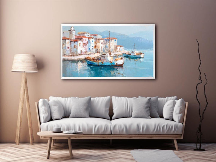 Greek island harbor Painting
