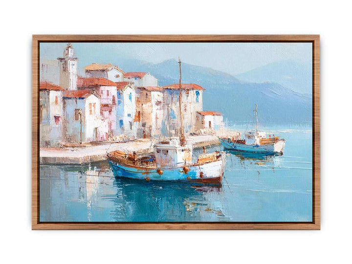 Greek island harbor Poster