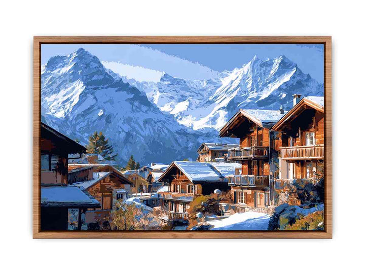 Swiss Alps Village Charm Poster