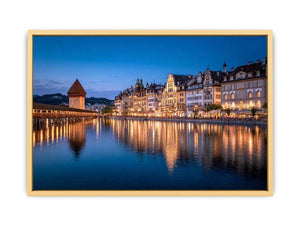 Lucerne Bridge Reflections  Streched canvas