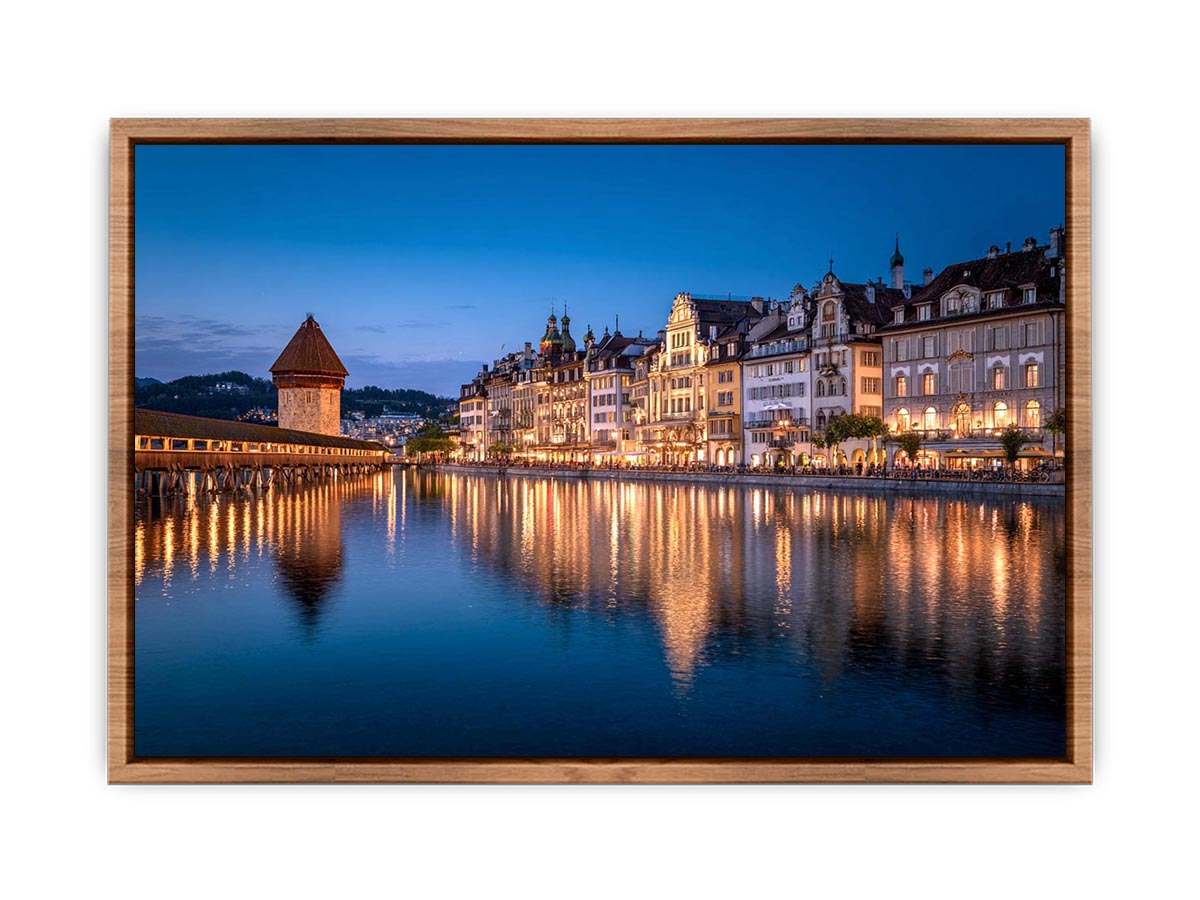 Lucerne Bridge Reflections Poster
