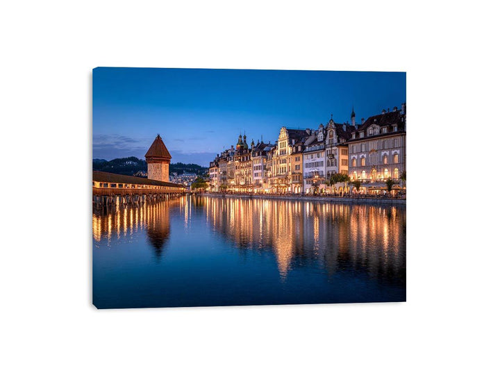 Lucerne Bridge Reflections Painting