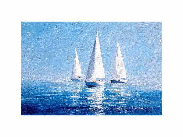 Sailboats in Blue water