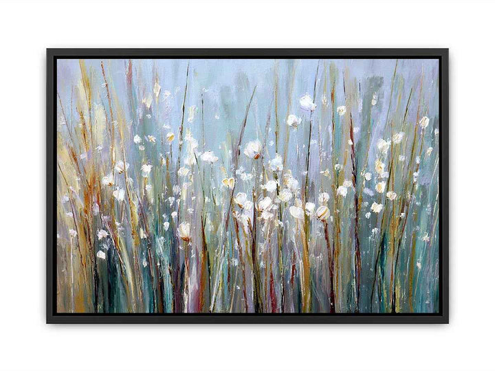 White Flower Modern Art  Painting  Poster