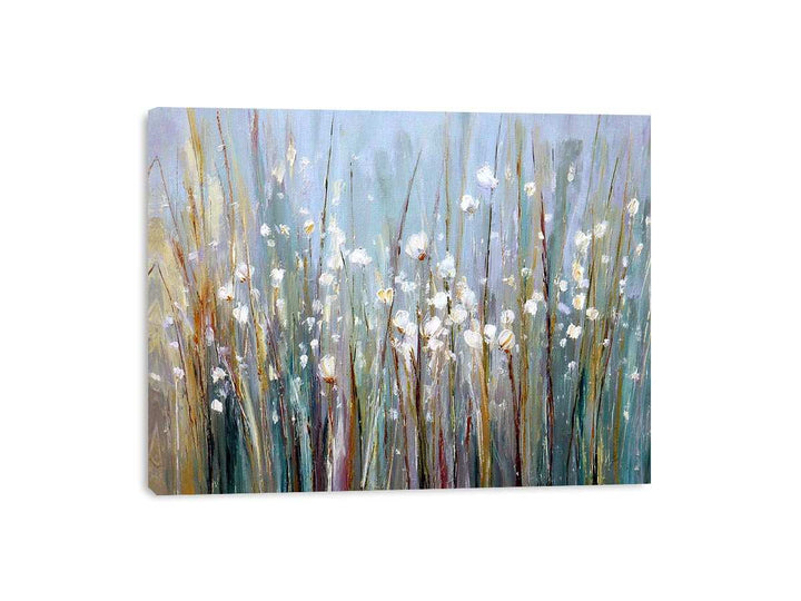 White Flower Modern Art  Painting  Framed Print