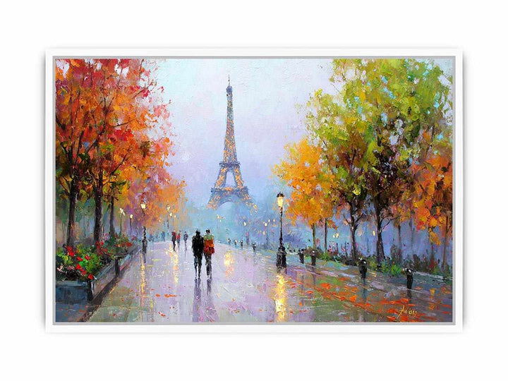 Golden Leaves of Paris Framed Print