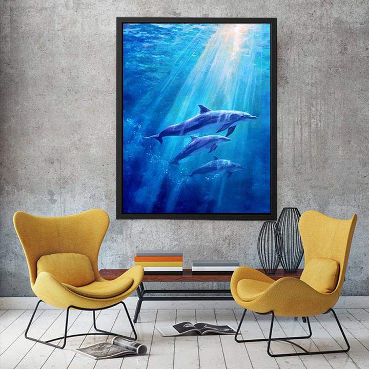 Dolphin Underwater Painting