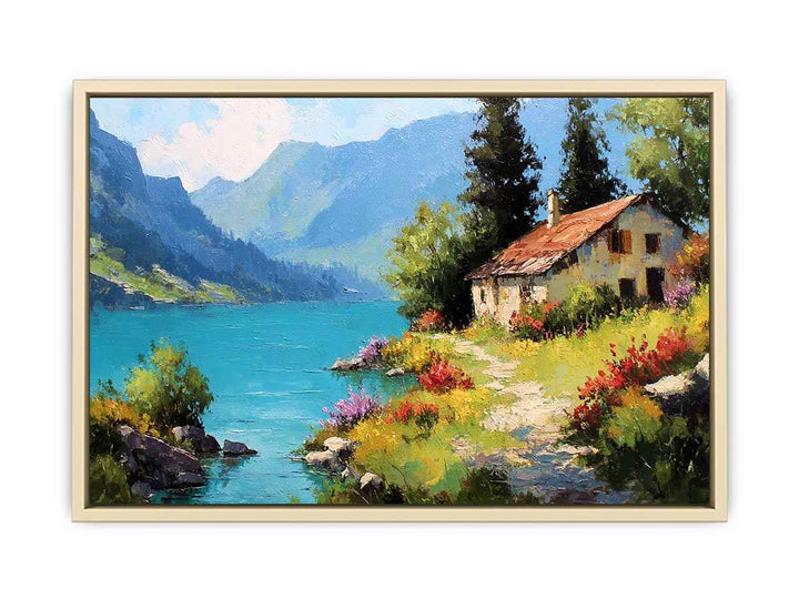 River Cottage  Art Print