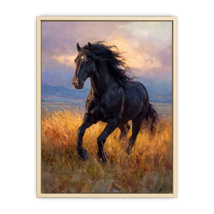 Black  horse  Art Print