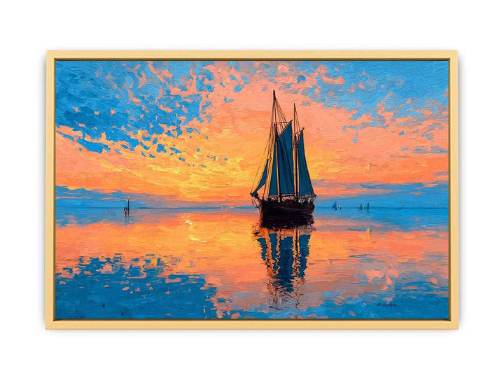 Sunetset Sailing Streched canvas