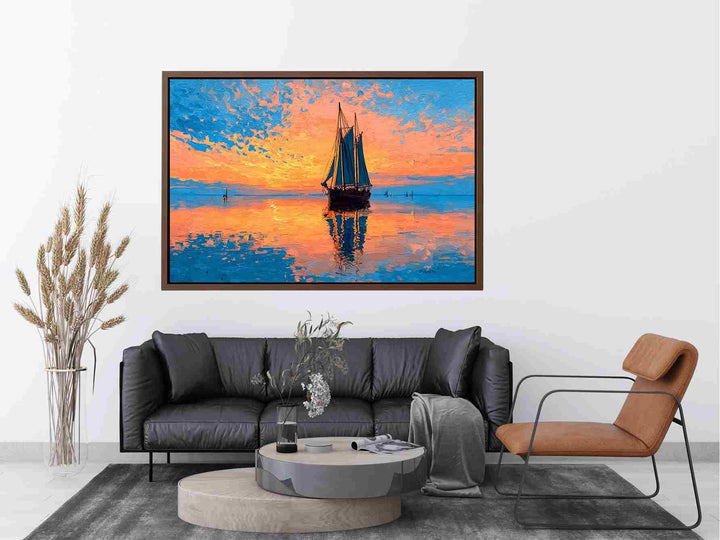 Sunetset Sailing Painting